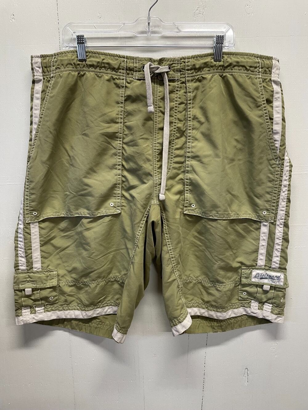 Life Is Good Men's XXL Swim Shorts Olive Green Has Lining